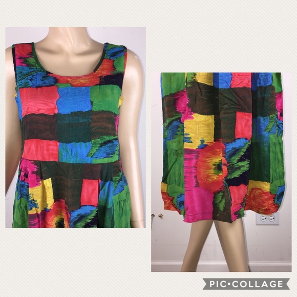 Jams World M Hawaiian Dress Rayon Floral Abstract - Picture 2 of 8